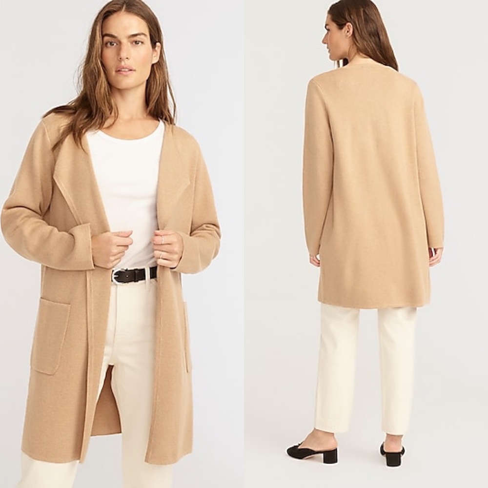 Juliette collarless sweater-blazer/Camel/Size S/